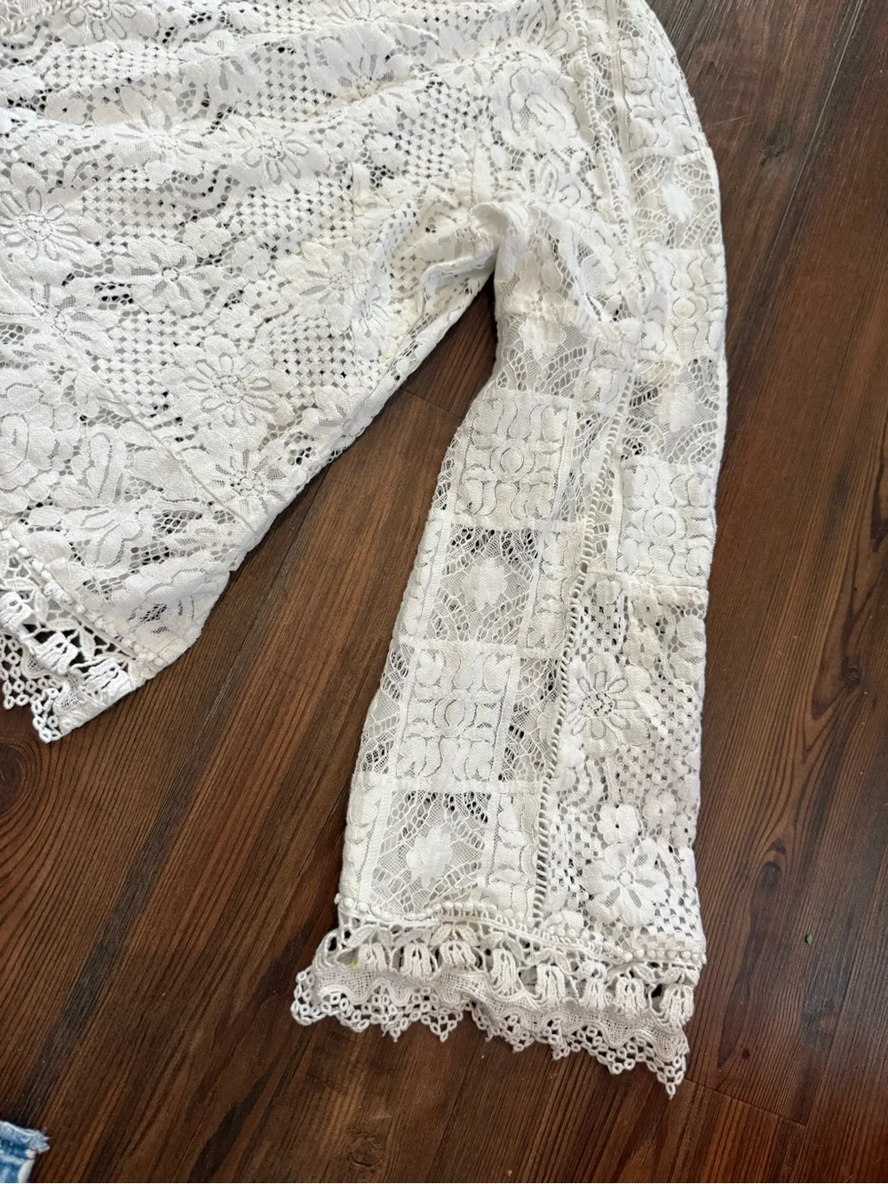 Anthropologie Ivory Crochet Lace Blouse